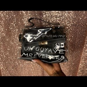 Small Black French font purse